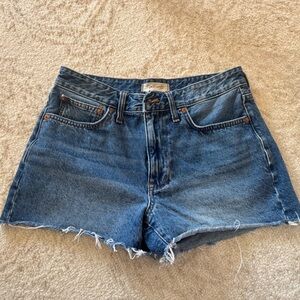 Madewell Blue High-Rise Cutoff Relaxed Denim Shorts Sz 27